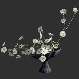 White Cosmos Arrangement in Vase