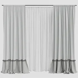 GD Silk and Cotton Curtain Set