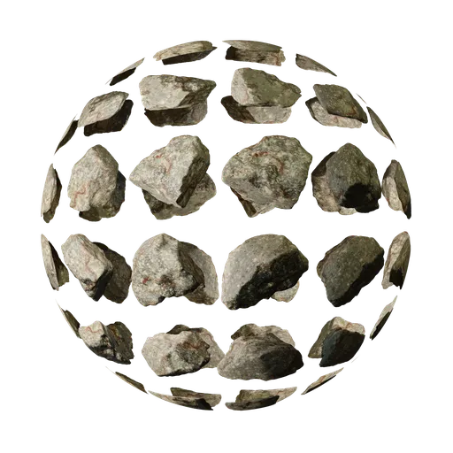 High-quality PBR Rock Atlas Texture for 3D environments, ideal for Blender and similar software with displacement feature.