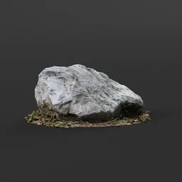 "Rock Stone 3D model for Blender 3D: Photoscan of a round rock with moss found in Zabovresky. Detailed substance designer height map with 9 items, inspired by Vija Celmins. Perfect for game assets or item art."