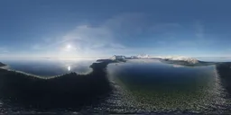 Aerial Rocky Peaks Lake