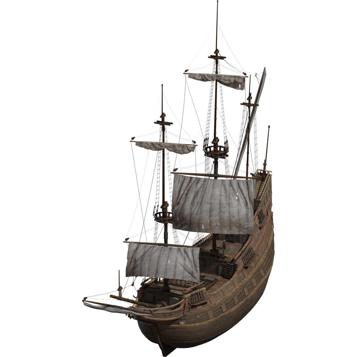 Dutch Ship Large 02 | FREE Watercraft Accessories & Parts models | Blendkit