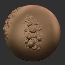 ER_Mutant Brush 10 thumbnail showing sculpted bumps and textures for creature modeling in Blender 3D.