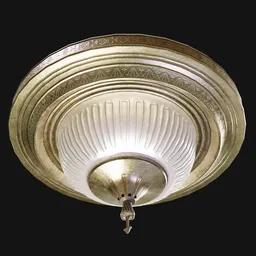 Antique Affluent Flush Ceiling Light