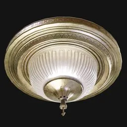 Antique Affluent Flush Ceiling Light