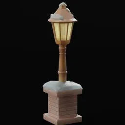 Stylized Street Lamp Snow
