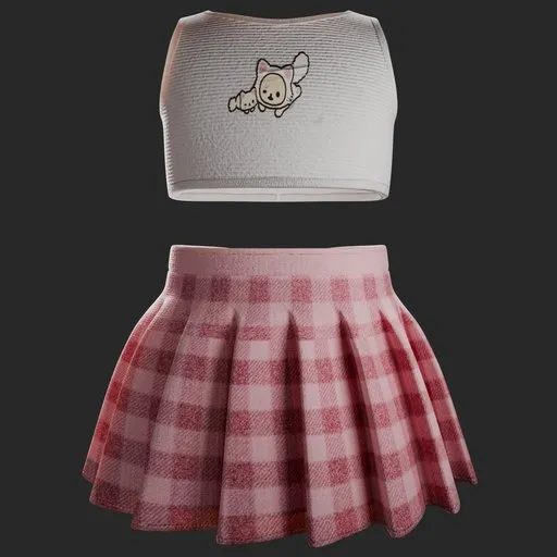 Stylized Kids Top and Skirt Set