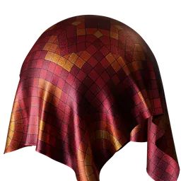 Geometrical Pattern Satin Red