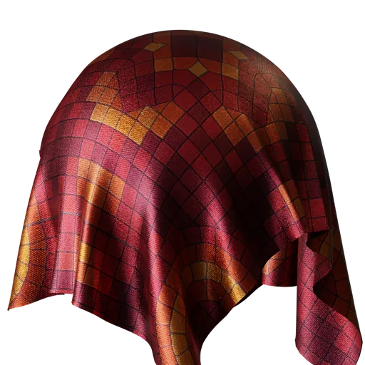 Geometrical Pattern Satin Red