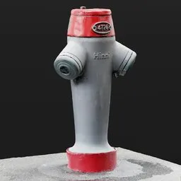Highly detailed Blender 3D Swiss fire hydrant model with realistic textures and stickers, perfect for urban scenes.