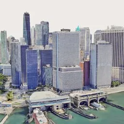 Highly detailed 3D Manhattan model featuring quad retopology, 8K textures for Blender enthusiasts and 3D artists.