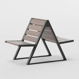 Double-Sided Bench with Back Support