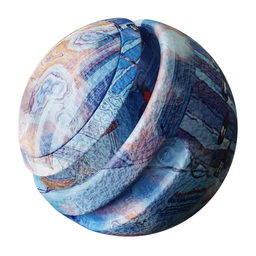 Highly detailed Blender 3D PBR wet paper texture with realistic water drop effects for 3D modeling and rendering.