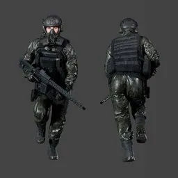 Hazmat Soldier Running Dark Green