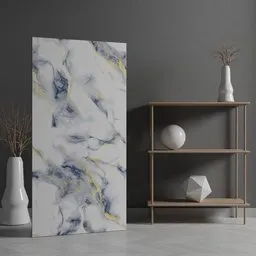 Celestial Navy & Gold Marble Wall Art