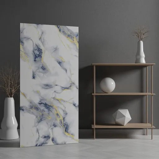 Celestial Navy & Gold Marble Wall Art