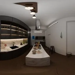 Kitchen Interior Night