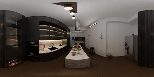 Kitchen Interior Night