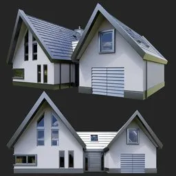 Modern Wood Twin Gable House With Attached Garage