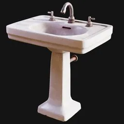 Antique Pedestal Sink Dirty