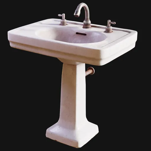 Antique Pedestal Sink Dirty