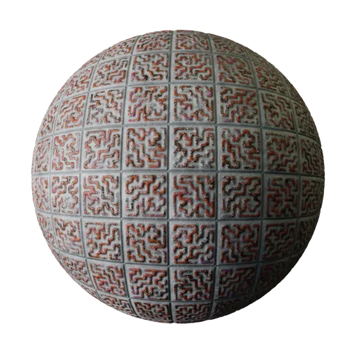 Decorative red tiles