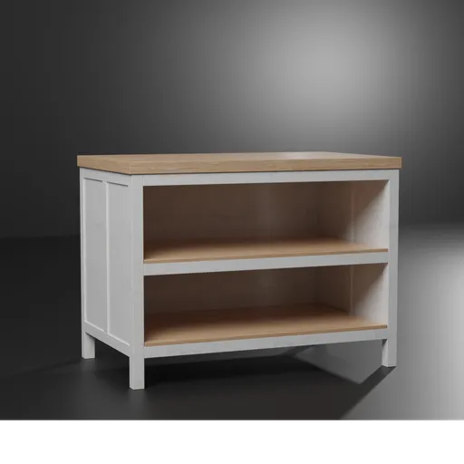 High-quality 3D model of a wooden marble-textured kitchen cabinet for Blender rendering and design.