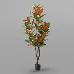 Faux Magnolia Plant in Pot