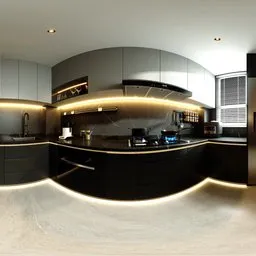 Warm Lighting Modern Kitchen
