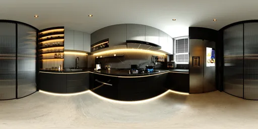 Warm Lighting Modern Kitchen