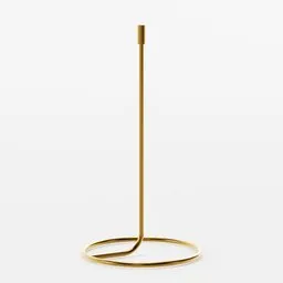 Elegant gold taper candle holder 3D model, ideal for virtual interior design and Blender 3D renderings.