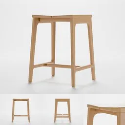 Handmade modern small wooden stool