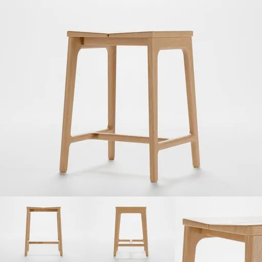Handmade modern small wooden stool