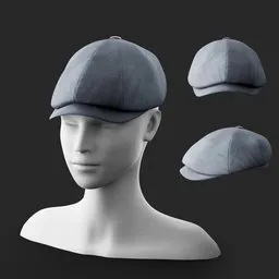 Grey Newsboy Cap