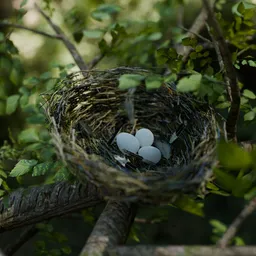 Realistic Bird Nest Nature