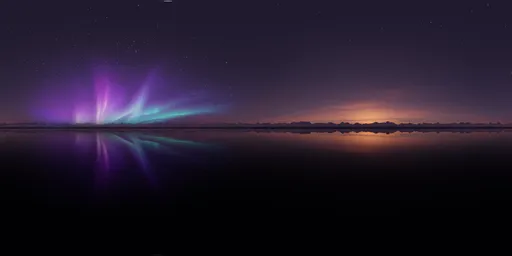 Auroras at Sunset Mountain Landscape