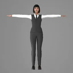 Woman Formal Suit Rigged