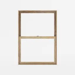 "Front Window Frame: A high-quality 3D model for Blender 3D. This interior window frame features a close-up view of a wooden window with skinny upper arms and a solid oak construction. Perfect for design projects requiring realistic window elements."