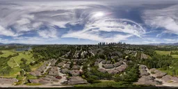 City Green Sunny Cloudy Day