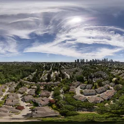 City Green Sunny Cloudy Day