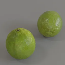 Realistic 3D lime model with detailed texture, suitable for Blender rendering and visualization.
