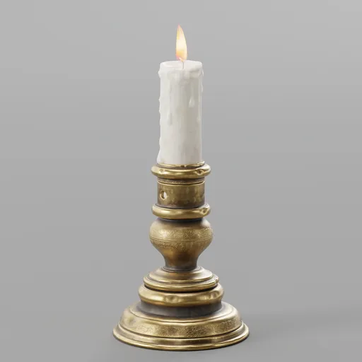 Used copper low candlestick set