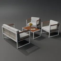 White Outdoor Seating Set