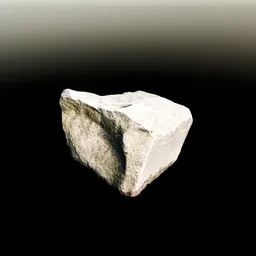 Slightly Mossy Square Shaped Stone Block | Photo Scan