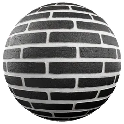 Black Painted Brick Wall White Mortar