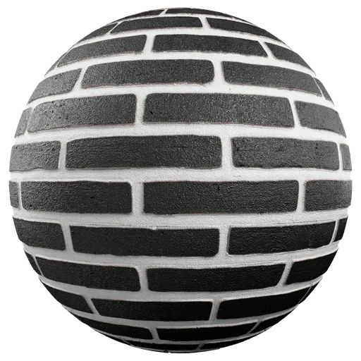 Black Painted Brick Wall White Mortar