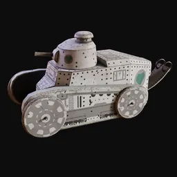 1920s Toy FT-17 Tank White