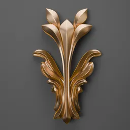 Ornate 3D floral ornament model with intricate detailing for classic design enhancement, optimized for Blender.