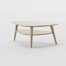 Oak and rattan coffee table