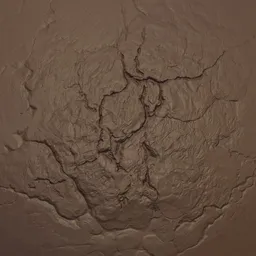 Cracks Surface Rock Rugged Brush